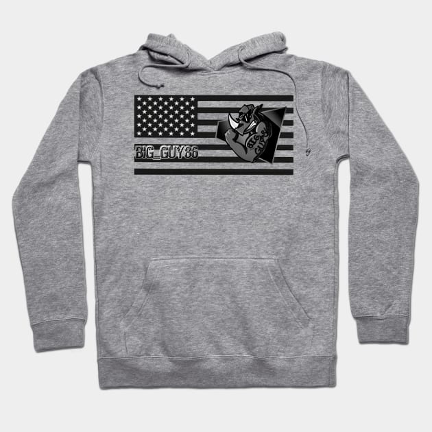 Black and white flag with logo Hoodie by Big_guy86